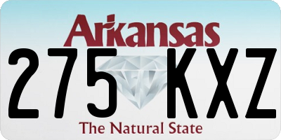 AR license plate 275KXZ