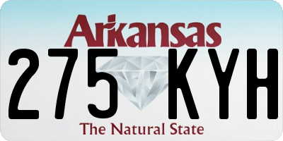 AR license plate 275KYH