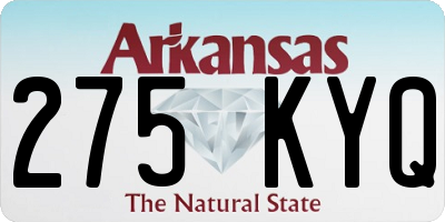 AR license plate 275KYQ