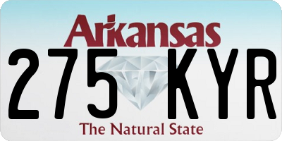 AR license plate 275KYR