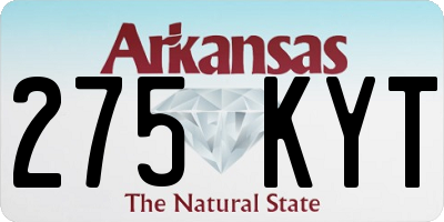 AR license plate 275KYT
