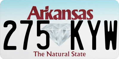 AR license plate 275KYW