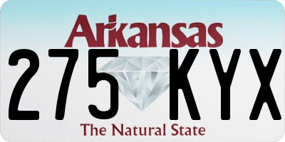 AR license plate 275KYX