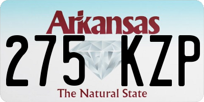 AR license plate 275KZP