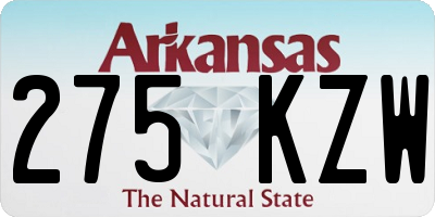 AR license plate 275KZW