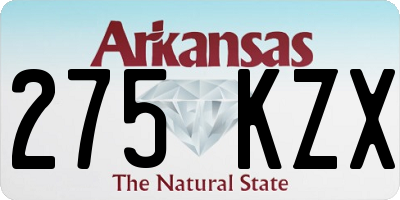 AR license plate 275KZX