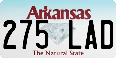 AR license plate 275LAD