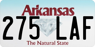 AR license plate 275LAF