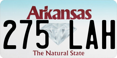 AR license plate 275LAH