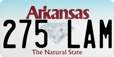 AR license plate 275LAM