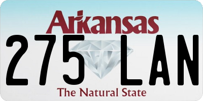 AR license plate 275LAN