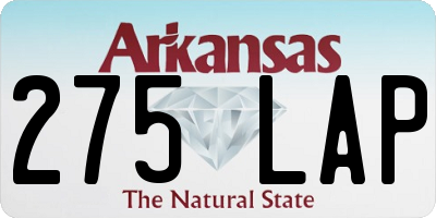 AR license plate 275LAP