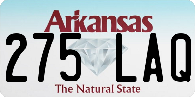 AR license plate 275LAQ