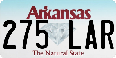 AR license plate 275LAR
