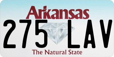 AR license plate 275LAV
