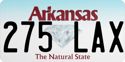AR license plate 275LAX