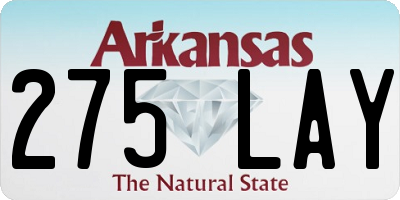 AR license plate 275LAY