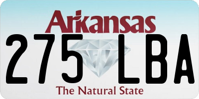AR license plate 275LBA
