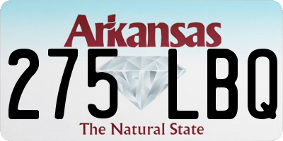 AR license plate 275LBQ