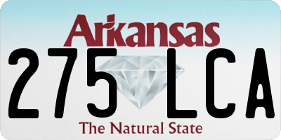 AR license plate 275LCA
