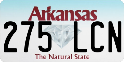 AR license plate 275LCN