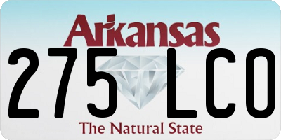 AR license plate 275LCO