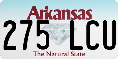 AR license plate 275LCU