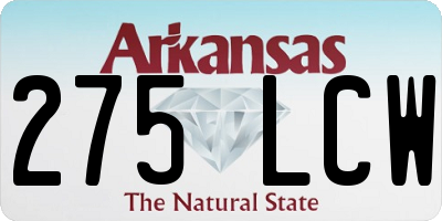 AR license plate 275LCW