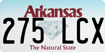 AR license plate 275LCX