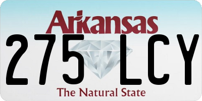 AR license plate 275LCY