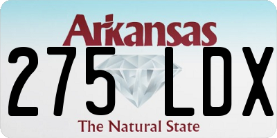 AR license plate 275LDX