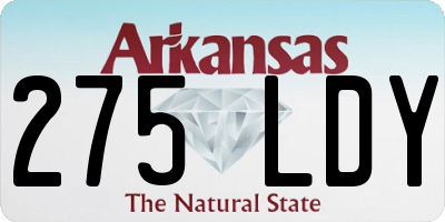 AR license plate 275LDY