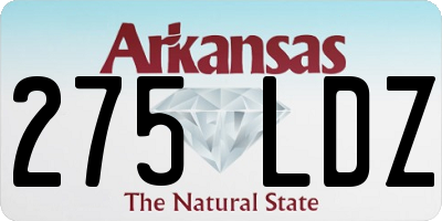 AR license plate 275LDZ