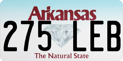 AR license plate 275LEB