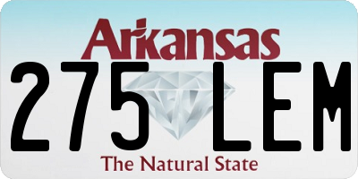 AR license plate 275LEM