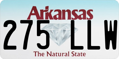 AR license plate 275LLW