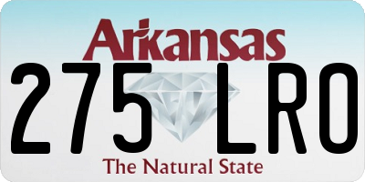 AR license plate 275LRO