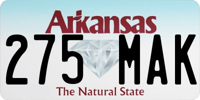AR license plate 275MAK