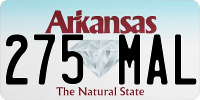 AR license plate 275MAL