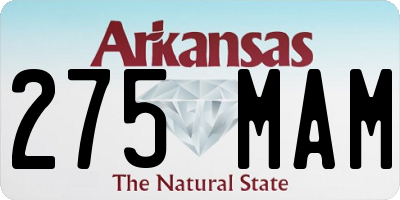AR license plate 275MAM