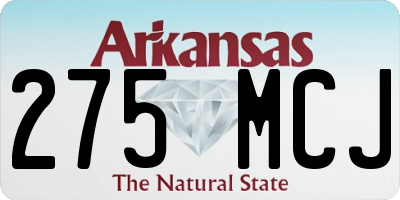 AR license plate 275MCJ