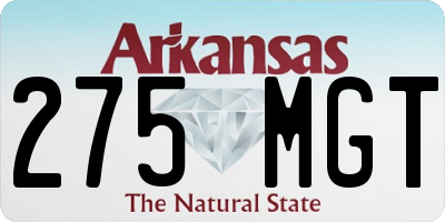 AR license plate 275MGT
