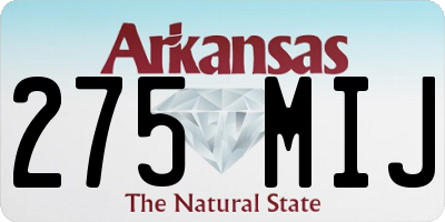 AR license plate 275MIJ