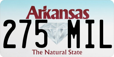 AR license plate 275MIL
