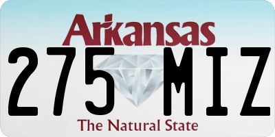 AR license plate 275MIZ