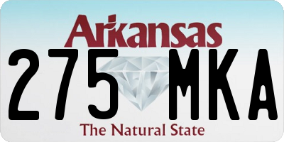 AR license plate 275MKA