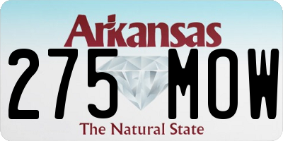 AR license plate 275MOW