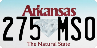 AR license plate 275MSO