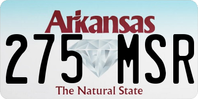 AR license plate 275MSR