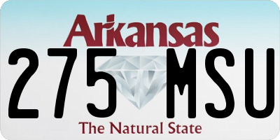 AR license plate 275MSU